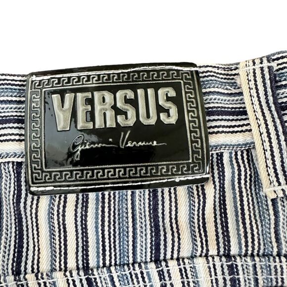 Versus Gianni Versace ~ Striped Blue Shorts ~ size 27 - Picture 6 of 10